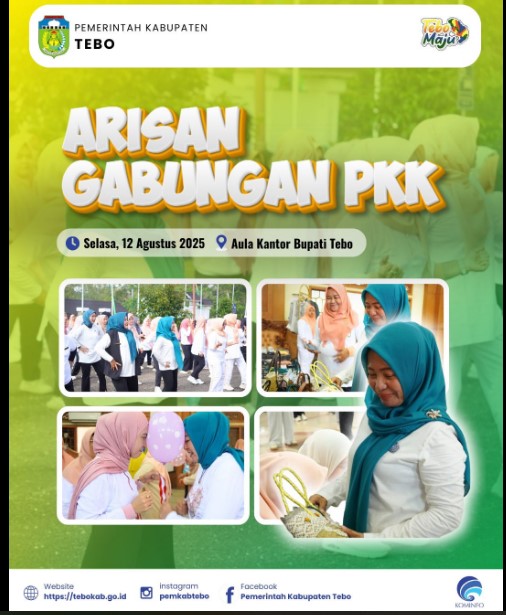 Arisan Gabungan TP-PKK dan DWP Kabupaten Tebo Semarakkan HUT RI ke-80