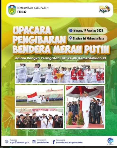 Upacara Pengibaran Bendera Merah Putih HUT RI ke-80 di Kabupaten Tebo