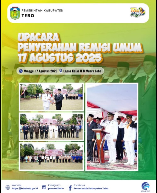 Penyerahan Remisi Umum HUT ke-80 RI di Lapas Kelas II B Muara Tebo