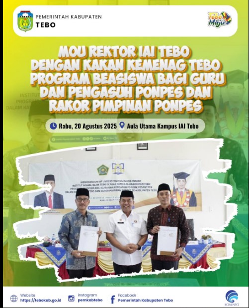 Penandatanganan MoU IAI Tebo dengan Kemenag Tebo dan Rakor Pimpinan Ponpes