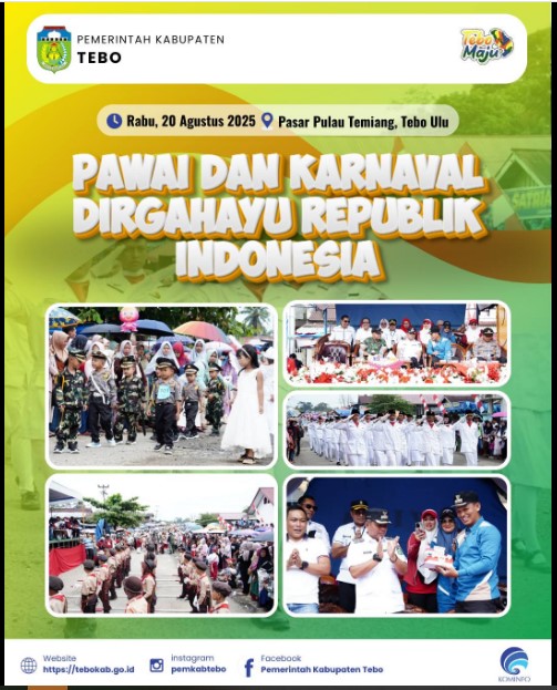 Wabup Tebo Hadiri Pawai dan Karnaval di Pulau Temiang