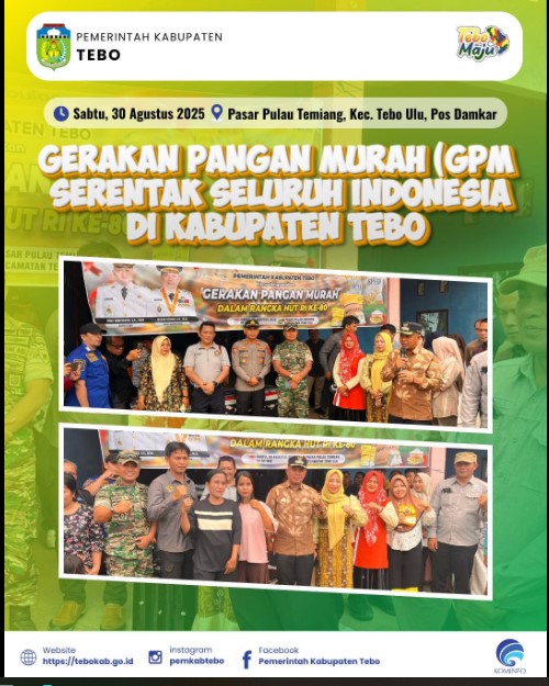 Wabup Tebo Hadiri  Gerakan Pangan Murah Serentak Seluruh Indonesia