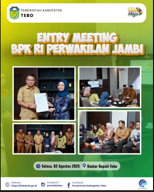 Wakil Bupati Tebo Hadiri Entry Meeting BPK RI Perwakilan Jambi