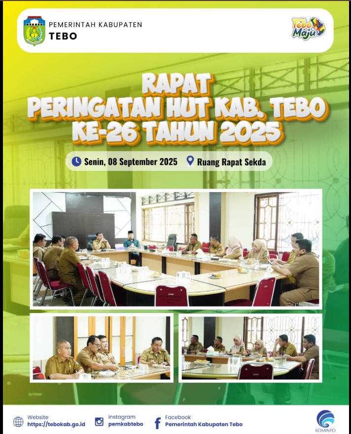 Rapat Persiapan Peringatan HUT Kabupaten Tebo ke-26 Tahun 2025