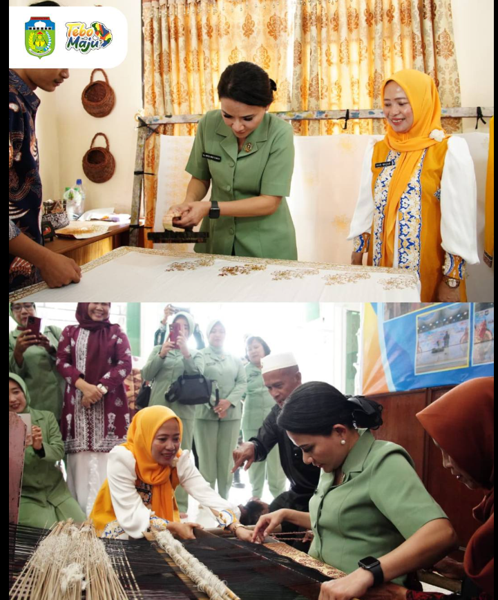 Kunjungan Istri Pangdam XX/Tuanku Imam Bonjol Didampingi Ketua TP-PKK Kabupaten Tebo ke Dekranasda Tebo