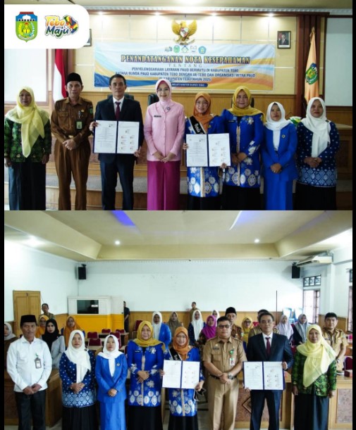 Bunda PAUD Kabupaten Tebo Tandatangani Nota Kesepahaman Penyelenggaraan Layanan PAUD Bermutu