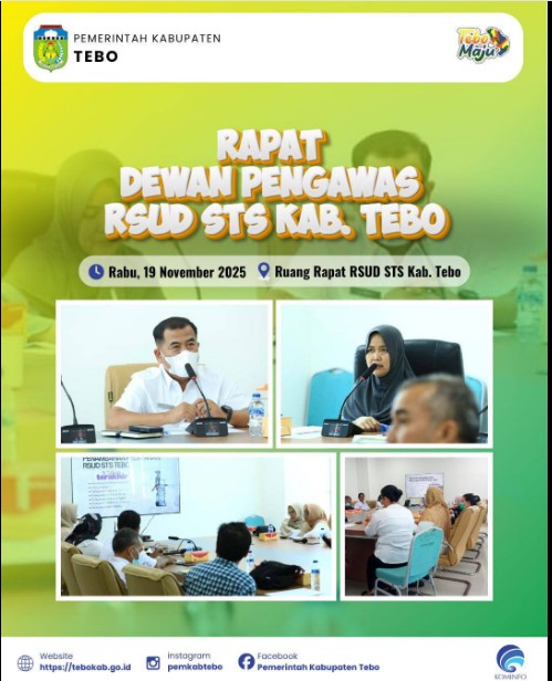 Sekda Tebo Hadiri Rapat Dewan Pengawas RSUD Sultan Thaha Saifuddin Kabupaten Tebo