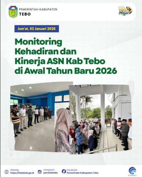 Wakil Bupati Tebo Lakukan Monitoring Kehadiran dan Kinerja ASN di Awal Tahun 2026