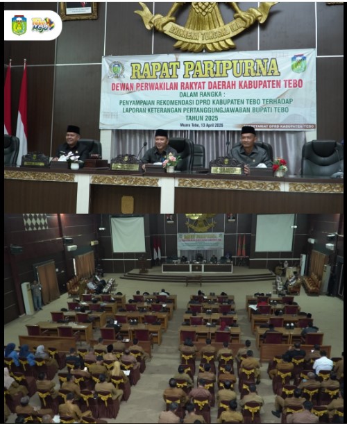 Wabup Tebo Hadiri Rapat Paripurna DPRD Kabupaten Tebo
