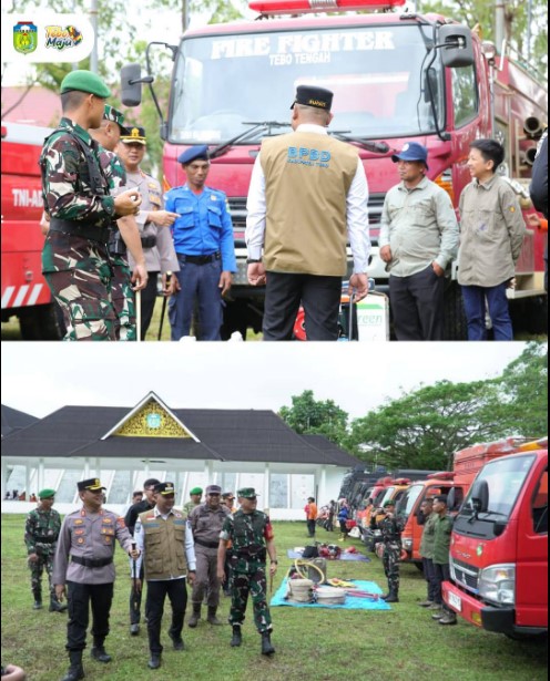 Bupati Tebo Pimpin Apel Gelar Pasukan Siaga Darurat Bencana Karhutla Tahun 2026