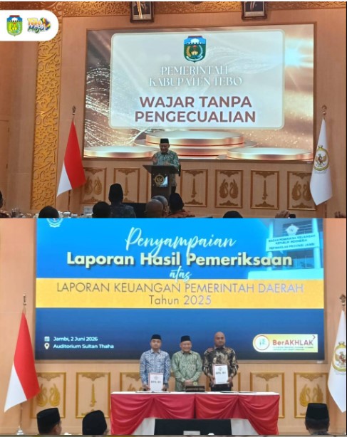 Kabupaten Tebo Kembali Raih Opini WTP ke-11 dari BPK RI