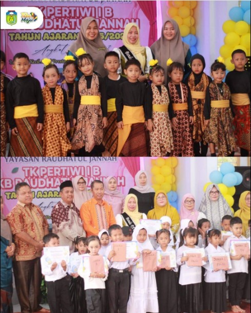 Bunda PAUD Kabupaten Tebo Hadiri Pelepasan dan Pentas Seni Peserta Didik Yayasan Raudhatul Jannah