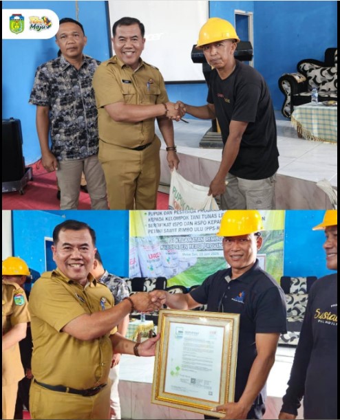 Penyerahan Bantuan Sarana Prasarana Sawit dan Sertifikat ISPO-RSPO