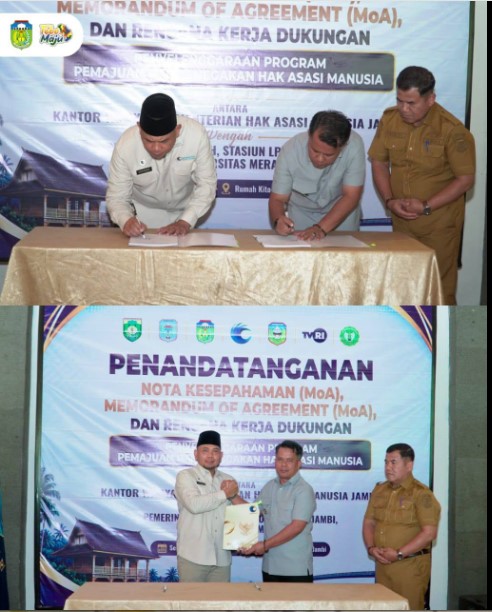 Penandatanganan Rencana Kerja Bersama Kementerian HAM