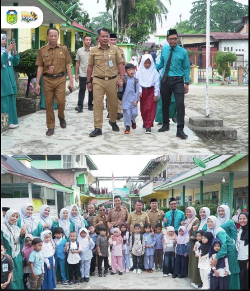 Gerakan Ayah Mengantar Anak ke Sekolah Warnai Hari Pertama Masuk Sekolah