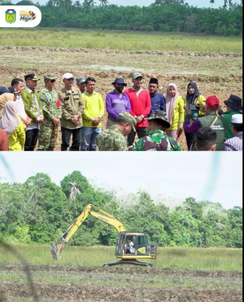 Bupati Tebo dan Danrem 042/Gapu Tinjau Progres Cetak Sawah Rakyat Program CSR