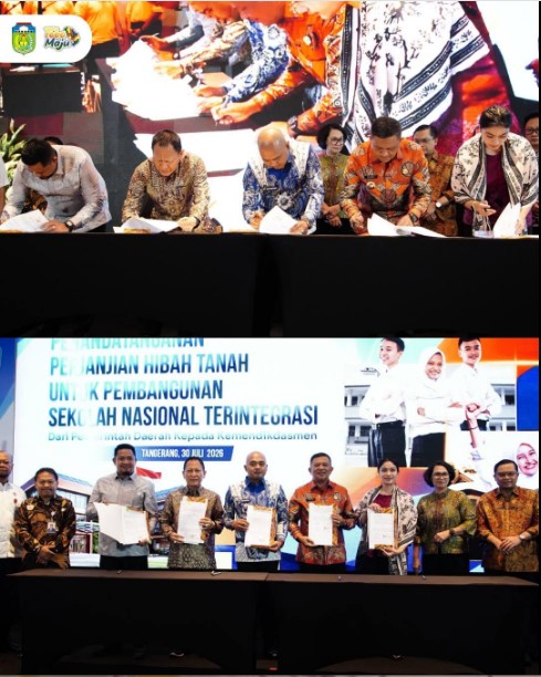 Bupati Tebo Tandatangani NPHD Lahan Sekolah Nasional Terintegrasi (SNT)
