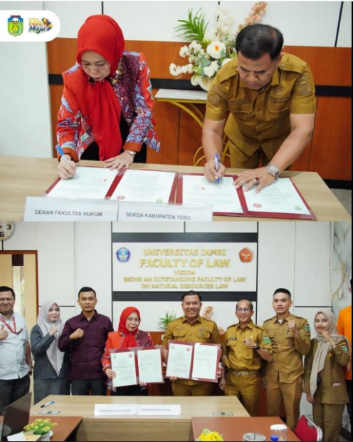 Sekda Tebo Tandatangani PKS dengan Fakultas Hukum Universitas Jambi