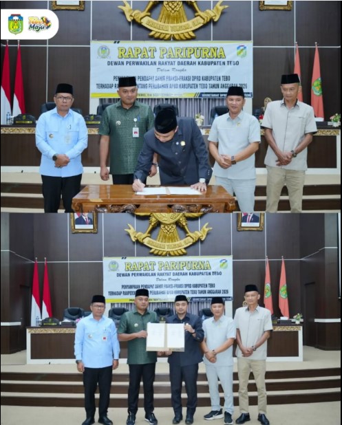 Bupati Tebo Hadiri Rapat Paripurna Penyampaian Pendapat Akhir Fraksi terhadap Ranperda Perubahan APBD 2026